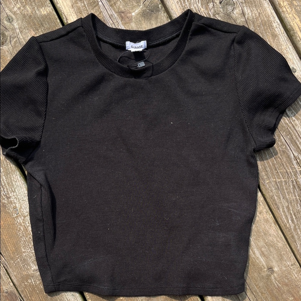 Black Ribbed Women's Top